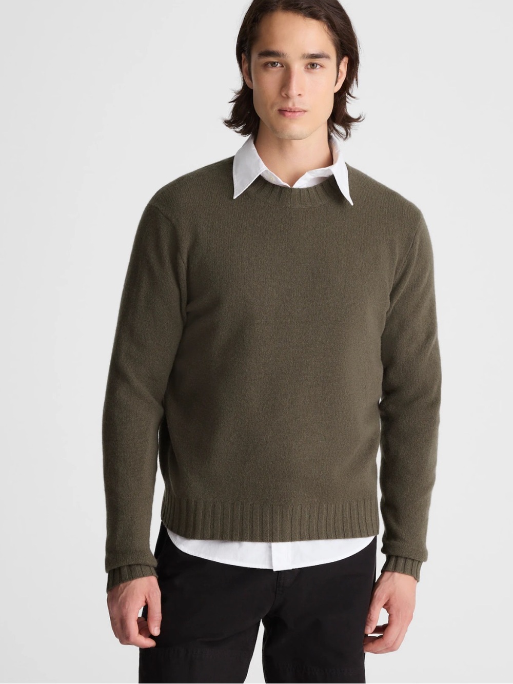 Madewell Driftwood Brown Crewneck Sweater In Heritage Merino Wool